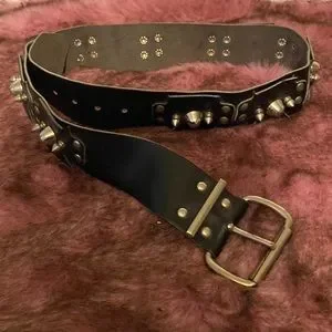 Vintage studded leather belt with iron cross detail Accessories | Vintage Studded Leather Belt With Iron Cross  main image 3